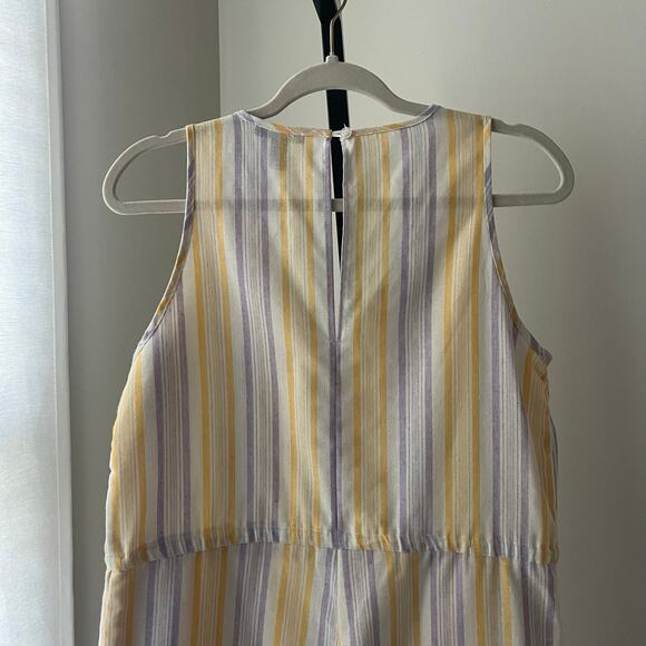 Anthropologie Drew Wide Leg Jumpsuit Pinstripe Cotton Blend - Picture 4 of 8